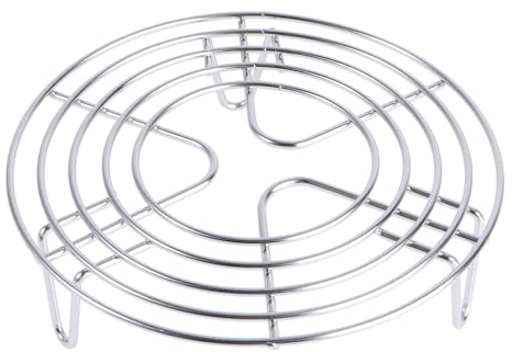 HEMOTON Round Steam Rack, Stainless Steel Roasting Rack Multi-Purpose Cooking Rack Cooling Racks Stand Steaming Rack Air Fryer Accessories Kitchen Tools for Air Fryer, Microwave Ovens Baking 16x4cm