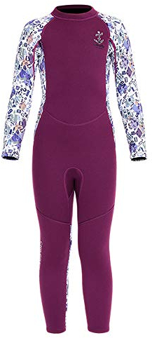 Kinder Mädchen Neoprenanzug Neoprenanzug UPF 50+ 2.5MM Neopren Lang Wetsuit Schwimmanzug Wärmehaltung Tauchanzug Badeanzug Wetsuit für Wassersport Diving Suit S(98-104)