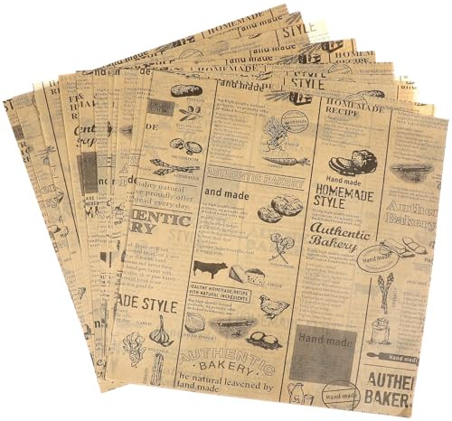 50 Pcs Sandwich Wrapping Paper 10x10 Inch Wax Paper Sheets Grease Resistant Tray Basket Liners Hot Dog Wrappers Newsprint for Home Picnic Tray