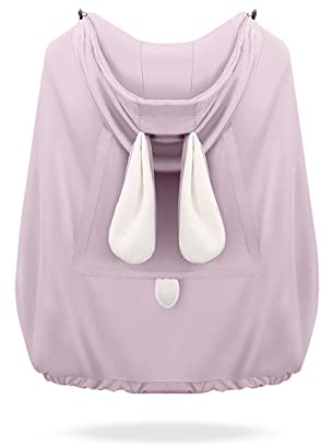 Sonarin Sunproof babybärsöverdrag, universellt ventilerande bärskydd med huva, vindtätt bärkassar, åkpåse, regnskydd, cape överdrag för babykläder och bärhanddukar (rosa)