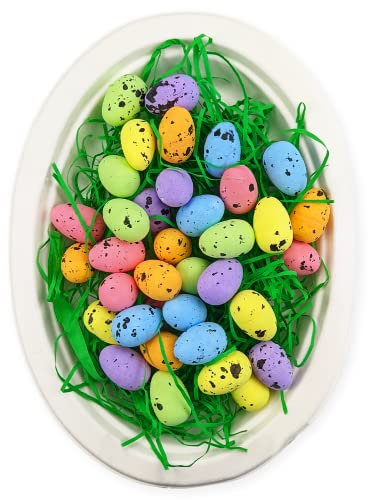 Netuno 36 Pezzi Uova polistirolo Multicolore 2,5 cm x 3 cm Uova di Pasqua Decorative Piccole addobbi Uova Decorazione Pasquale Uova Deco pasquali Uova Colorate Artificiale Uova finte per lavoretti