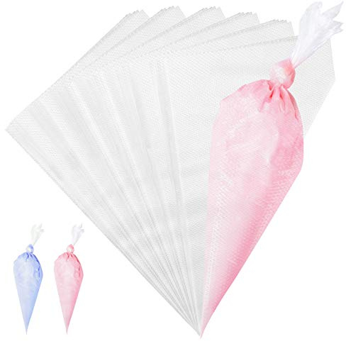 VolksRose 100Pcs Disposable Piping Bags, 18 inch Anti Burst and Non-Slip Pastry Bags, Thicken Cake Decorating Bags Icing Piping Bags for Cake Cupcakes Cookies Frosting, White