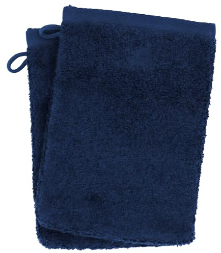 Linnea Lot de 2 Gants de Toilette 16x21 cm Softy Bleu Marine