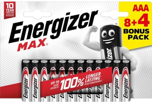 Energizer Max Micro (AAA) batteria alcalina manganese 1,5 V, 12 pezzi.