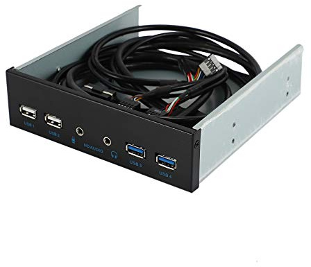 5.25 Inch Desktop Pc Case Internal Front Panel Usb Hub 2 Ports Usb 3.0 And 2 Ports Usb 2.0 With Hd Audio Port 20 Pin Connector