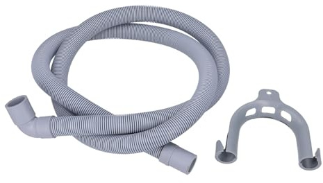 Europart Ablaufschlauch Abpumpschlauch Waschmaschine Spülmaschinen 1,5m Alternativ Endstücke gewinkelt/gerade 22/19mm Durchmesser sehr flexibel mit Haltebogen auch AEG Electrolux Juno Bauknecht Ignis