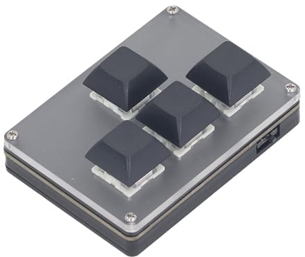 Makromekanisk Speltangentbord med 4 Tangenter, Helt Programmerbart Makrotangentbord OSU-Tangentbord Enhandsanpassningsbart Mekaniskt Tangentbord med RGB-bakgrundsbelyst för PC-spel