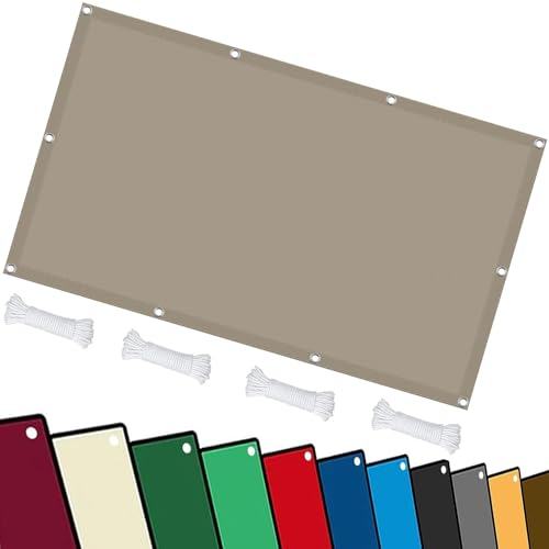 Sonnensegel Balkon 3.8 x 4.6 m Wetterschutz Sonnenschutz Terrassendach Sichtschutz Garten UV Schutz Wetterfest mit Ösen für Garten Terrasse Outdoor Camping, Taupe