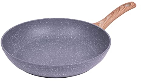 La Moustache - Sartén Antiadherente【28 cm】de Aluminio Fundido sin PFOA, Apta para Inducción y Todas las Cocinas, Mango Ergonómico y Antiquemaduras de Baquelita | Incluye E-Book con Recetas (Quilmes)