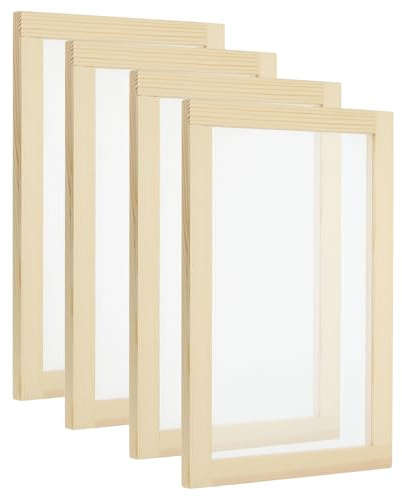 PATIKIL 4 Pack Wooden Paper Making Screen 11.8x7.9, Natural Color