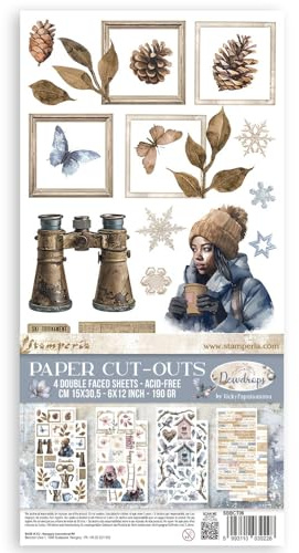 Stamperia SBBCT06 Dewdrops dekorativa papper, blandade 15 x 30,5 x 0,3 cm
