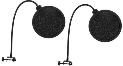Toddmomy 2pcs Blowout Filter Microphone Windscreen Shield Handheld Microphone Windscreen Cover for Recording Pop Filter Shield Clip for Home Studio