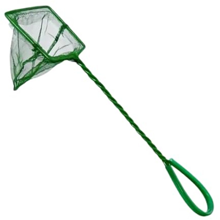 Épuisette Aquarium Maille Ultra-Fine 8 cm - Filet de Précision pour Poissons, Crevettes & Alevins - Manche Ergonomique (Vert)