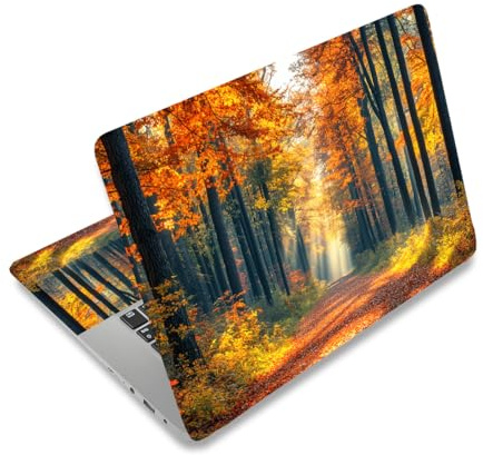 PLIGREAT Adhesivo para portátil con patrón de bosque de 6 cm, recortable, tamaño universal, apto para portátiles de 12, 13, 13, 14, 15 pulgadas, portátil, creativo, extraíble, impermeable, para