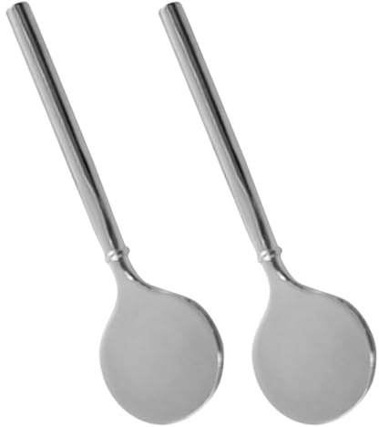 Lurrose Spatules Cosmétiques en Alliage de Zinc 2pcs pour Crème Yeux et Soins Visage, Applicateur Propre et Réutilisable, Trousse Maquillage Voyage