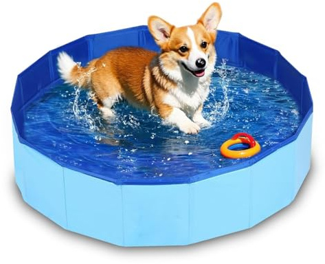 YeahBoom Piscina per Cani Pieghevole per Cani,50x8cm Piscina Pieghevole per Cani,Piscina Portatile per Animali Domestici,Piscinetta per Animali Domestici,Portatile Vasca da Bagno per Animali