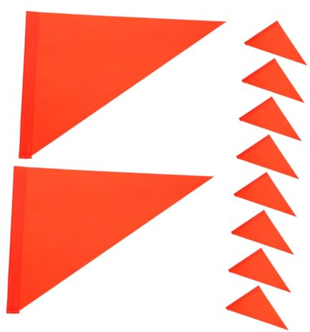 Toyvian 10pcs Bike Safety Flags Replacement Orange Triangle Pennant Visual Warning Flags for Outdoor Cycling Safety and Stroller Marker