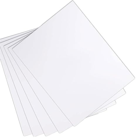 Skum bräda, Paket med 5 vit PVC-skumskiva 8 mm tjocklek i flera storlekar(0.8x10x10cm)