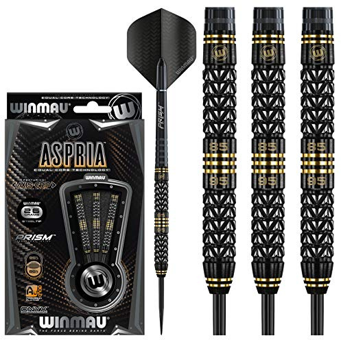WINMAU Aspria 26g Profi Wolfram Steeltip Dartpfeile Set mit Flights und Schäfte