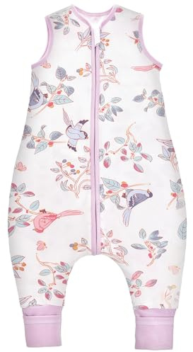 Chilsuessy Baby Schlafsack mit Beinen 2.5 Tog Winterschlafsack Unisex Ganzjahresschlafsack mit Füßen Babyschlafsack, Frühlingsmagpie, 70cm/Baby Höhe 75-85cm