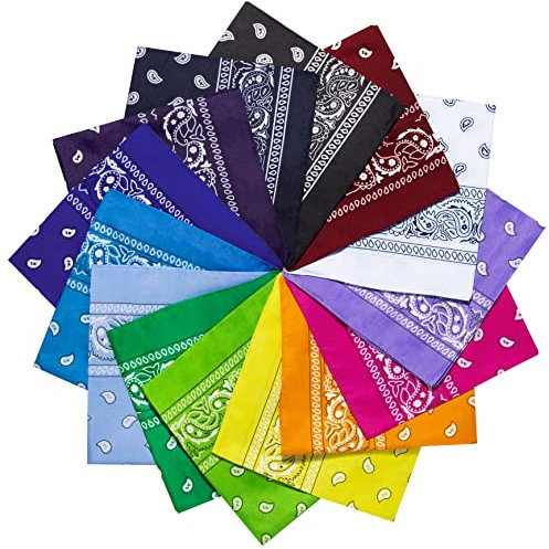 Chalier Cmfort Bandana Kopftuch Unisex, Halstuch für Damen Herren,Bandana kopftuch mit Mischfarben 10/12/14 Pack Armtuch,Haar,Pet Hals Vierecktuch