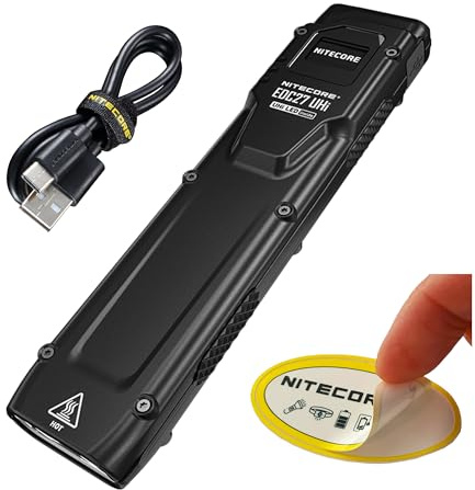 Nitecore EDC27 Flat EDC Flashlight, 3000 Lumen, USB-C Rechargeable, High Lumen Slim with Digital Display Sticker