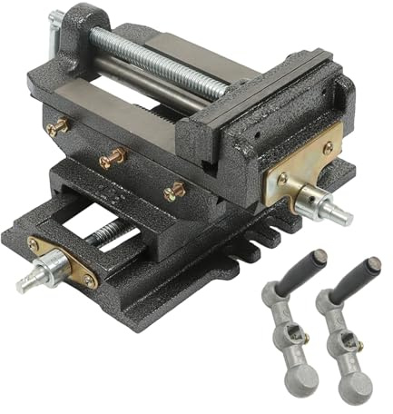 TINVHY 5in Drill Press X-Y Compound Heavy Duty Vise Double Way Cross Slide Vise Clamp Machine