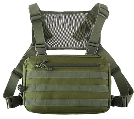 Maizoon Bolsa de Pecho Táctica con Sistema Molle Correas de Hombro Ajustables de 8 Litros de Pequeña Capacidad Ideales para Acampar y Cazar Verde Militar