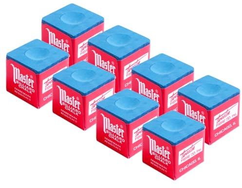 ZOKJSW Profi Billardkreide Zubehör 8 Stück, Blau