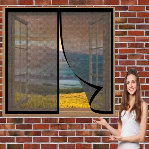 Zanzariera Magnetica Porta Finestra 162 x 140 cm Zanzariera Anti Zanzare Insetti Non Richiede Perforazione Tenda Anti Zanzare Insetti Zanzariera Porta Finestra, Nero