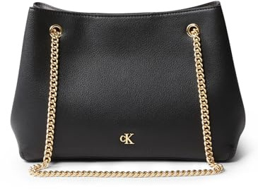 Calvin Klein Jeans Damen Mnml Mngrm CHN Shldr Lv04f3205g Crossover, Schwarz (Schwarz), One Size