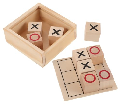 UPKOCH Juego De Mesa 3 En Raya De Madera Juego Portátil para Niños Y Adultos Fomenta Pensamiento Lógico Y Estrategia con Caja De Almacenamiento para Viajes Reuniones Familiares Y Decoración De Mesa