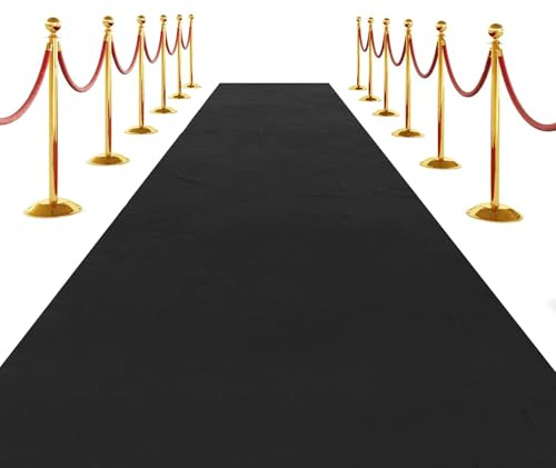 SK Studio Corredor de Pasillo de Boda Corredor de Pasillo para Interior | Exterior Corredor de Piso de Pasillo, decoración de Alfombra, Negro, 1 x 5 m