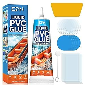 EPN Pool Reparaturset, Wasserdichtes Pool-Flickzeug und Vinyl-Reparaturset für Luftmatratzen, Schwimmringe, Zelte, Hüpfburgen, Whirlpools, Spielzeug, Schlauchboote und Kajaks (80 ml)