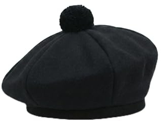 Hamilton Kilts Berretto Scozzese Tam o Shanter Tammie Berretto Scozzese Cappello Tartan Berretto in Acrilico con Pompon, Black