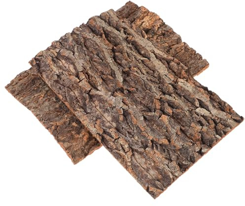 TOGEVAL Accessoire Terrarium 2pcs Plateforme d'escalade en Écorce d'arbre Décor Reptile pour Reptiles et Tortues, Décoration de Terrarium Naturelle et Fonctionnelle