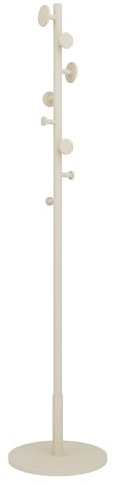 HEXIM Garderobställ fristående 175 cm 8 krokar – klädställ furu & MDF garderob, jackställ för paraply, utomhustillbehör, huvudbonad, hallmöbler, beige