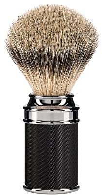 Mühle - Brocha de afeitar (tejón punta de plata, resina noble, 1 unidad), color negro