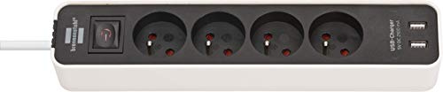 Brennenstuhl ECOLOR Steckdosenleiste weiß 4 fach + 2 USB Steckdosen mit 1,5m Kabel