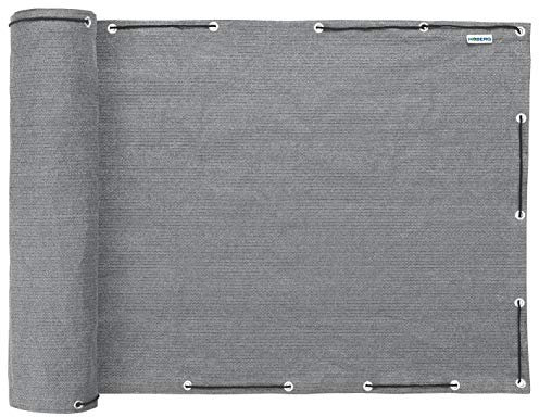 Hoberg Brise-Vue Balcon sans Percer - 90x500cm | Idéal comme Paravent pour Terrasse | Couverture de Balcon Opaque avec Œillets & Cordon | Matériel HDPE - Résistant aux Intempéries & aux UV [Gris]