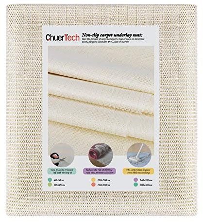 ChuerTech sous Tapis Antidérapant, 120x180cm Tapis Antidérapant de Protection Anti-Glissement Protection Antidérapante pour Tapis, Antidérapant sous Tapis Facile à Laver Peut Etre Coupé