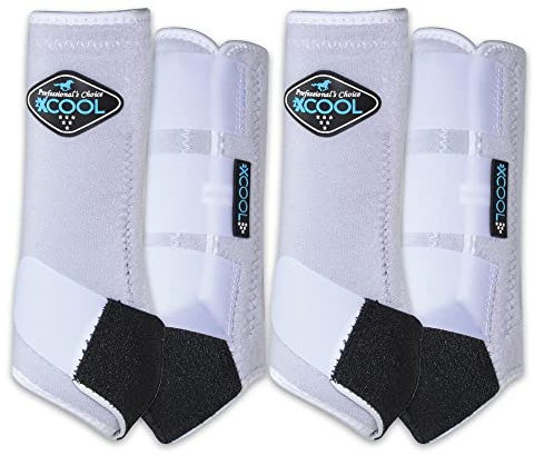 Professional's Choice 2XCOOL Sports Medicine Horse Boots | Protective & Breathable Design for Ultimate Comfort & Durability in Active Horses | Value 4 Pack | Large White