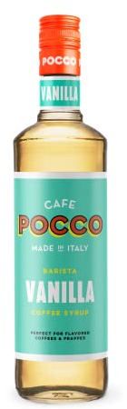 Cafe Pocco Premium Vanilla Coffee Syrup - 750ml Glass Bottle