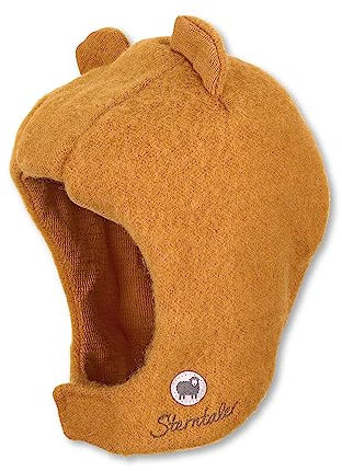 Sterntaler Baby Mädchen Schalmütze Kleinkinder Schalmütze Mütze - Schalmütze Kinder - aus Merino Wolle mit Klettverschluss - hellbraun, 47