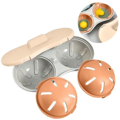 PMELCXD Mikrowelle Ei Wilderer,Eier Dampfer,Poschiertes Ei Wilderer,Eier Pochierer Durch Mikrowellen,Eierkocher Eierdampfer,Doppel Cups Eierkocher Mikrowelle Pochiertes Ei Dampfer Küche Werkzeuge