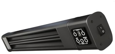 FERNANDO | Deckenheizstrahler | Schwarz | 3200W | 3 Heizstufen| IP65 | Fernbedienung | Infrarotstrahler| Terrassenheizstrahler | Timer | Innen – Außen