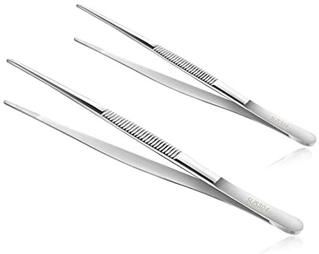 XPEX Confezione da 2 pinze da Cucina, pinze da Cucina Professionali, pinze da Chef in Acciaio Inossidabile, pinze da Cucina da 20 cm e 30 cm per Chef, Barbecue, Persone Che cucinano e Altro