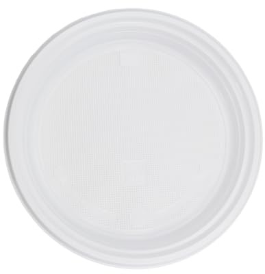 Commerline 800 Stycken En-fack Plasttallrikar | Återanvändbar Tallrik | Plastbestick | Återanvändbara Tallrikar | Festtallrikar | Plastbordstallrikar | Festset, Plasttallrik | 22 cm, plasttallrikar, plasttallrikar, engångsporslin, robust, stabil, vit, för fest, camping, catering, gastronomi