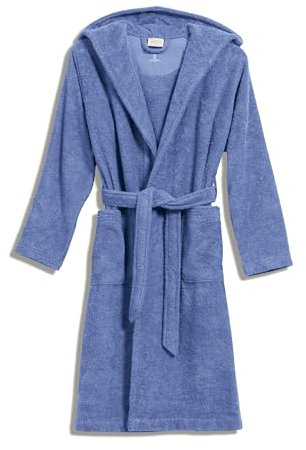 Möve Superwuschel Bademantel mit Kapuze Kids & Teens aus 100% Baumwolle, Größe 152, cornflower