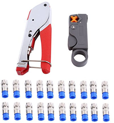 HWGING Bnc Rg58 Sertissage Pince à Sertir 22 × 13 × 3 Câble Coaxial Dénudeur Rg6 Rg59 Connecteur de Compression Fil Pince à Sertir Outil Compressi Connecteurs de Câble Coaxial